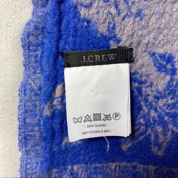 J. Crew Boiled 100% Wool Scarf Wrap Blue Gray OS - Picture 7 of 10